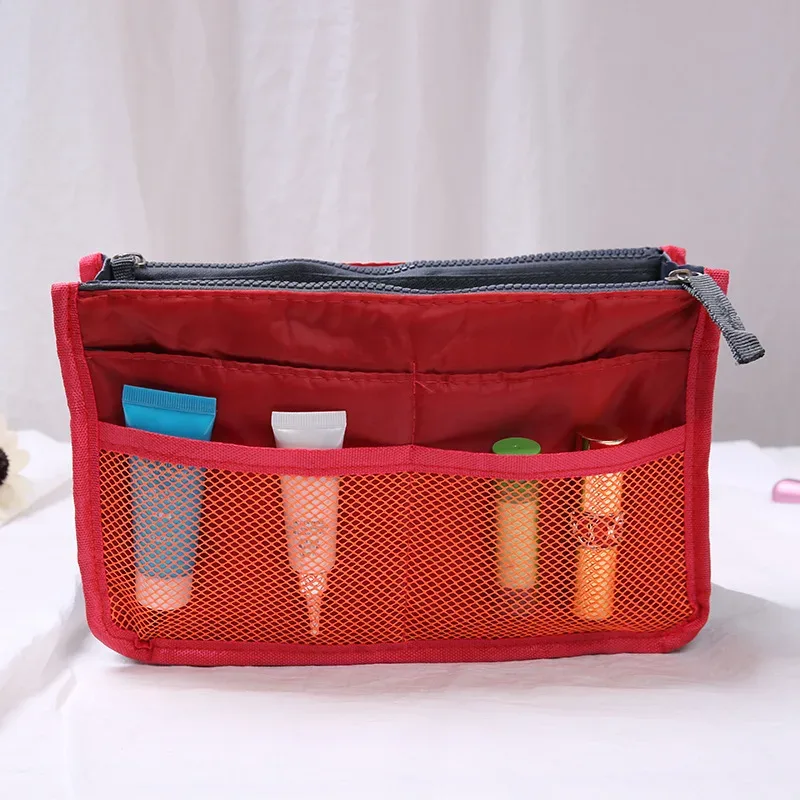 sacs à cosmétiques en nylon pour femmes, fourre-tout à double fermeture éclair, sac de maquillage, sac de rangement de produits de toilette, organisateur de maquillage de voyage en plein air pour filles
