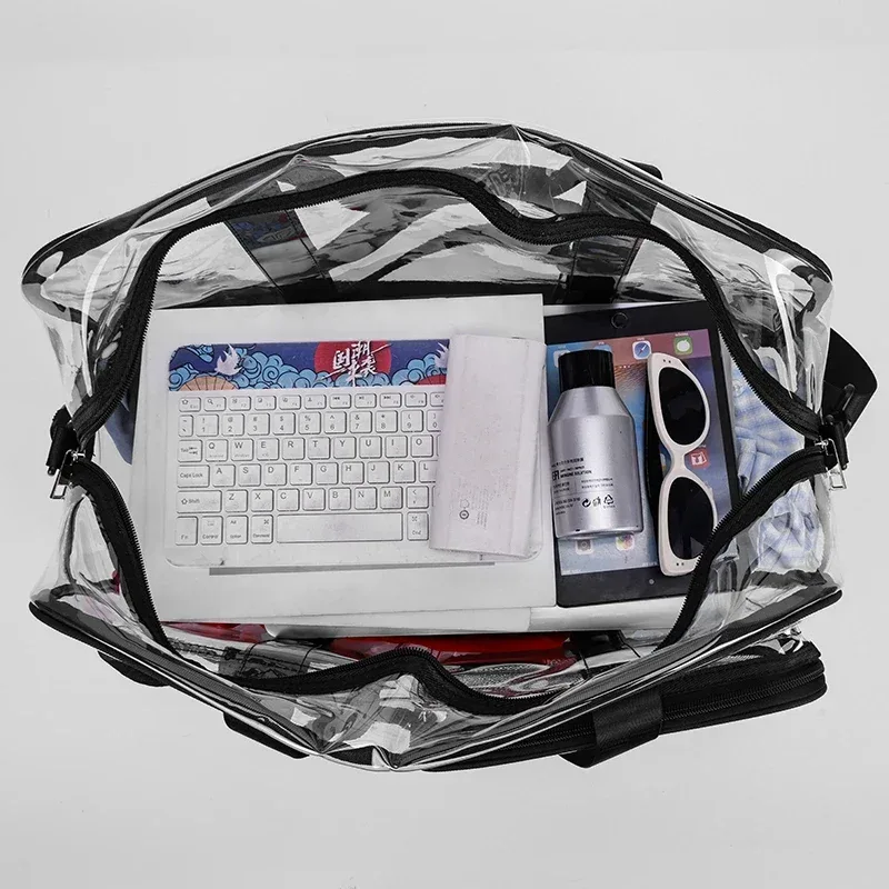 nouveau polyvalent couleur unie fermeture éclair pvc doux transparent sacs de voyage 2026 offre spéciale simple grande capacité sac à bandoulière décontracté
