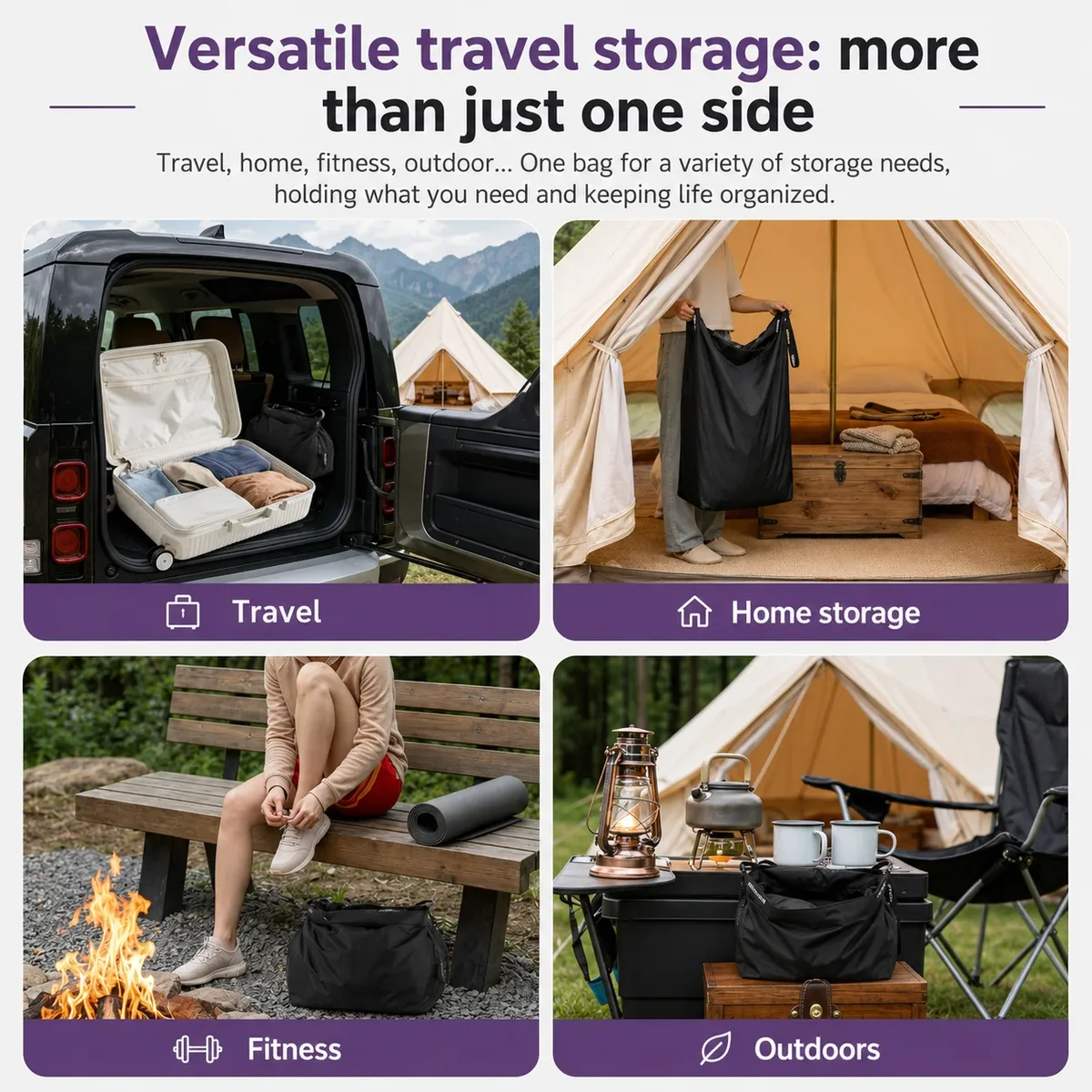 sac de compression sous vide pour glamping, pas de pompe nécessaire, organisateur d'équipement imperméable pour sac de couchage, doudoune, vanlife, économiseur d'espace