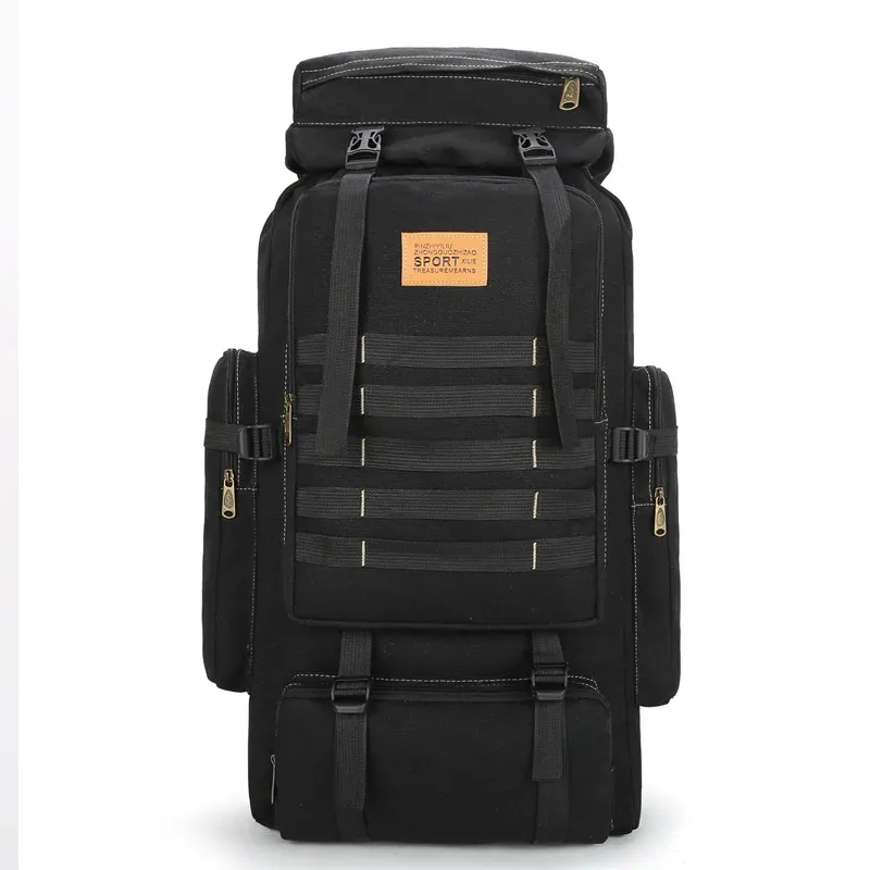 grand sac à dos en toile pour camping, randonnée en plein air, voyage, pêche, 80l, nouveau