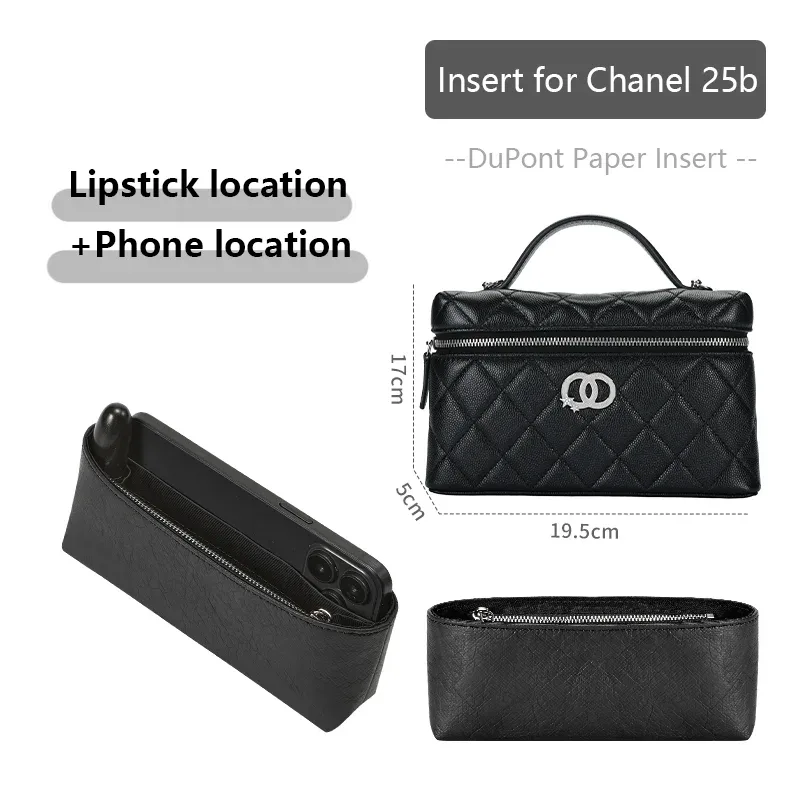 insert de sac organisateur imperméable pour sac cosmétique 25b star lp, support de sac en papier dupont, accessoires pour sac