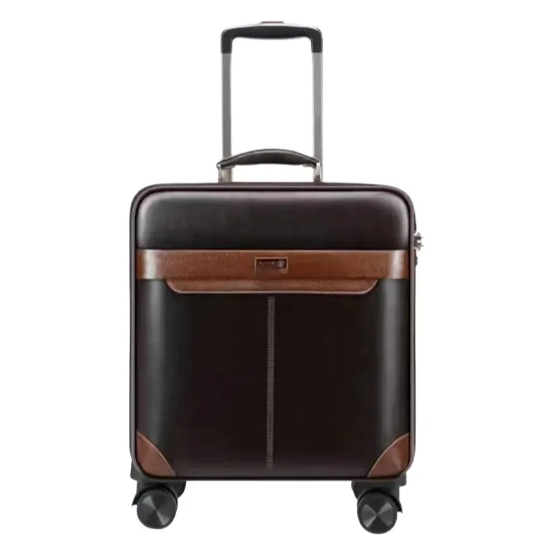 premium ensemble de bagages roulants en cuir spinner 24 pouces rétro hommes valises à roulettes d'affaires 20 pouces cabine mot de passe valise à roulettes