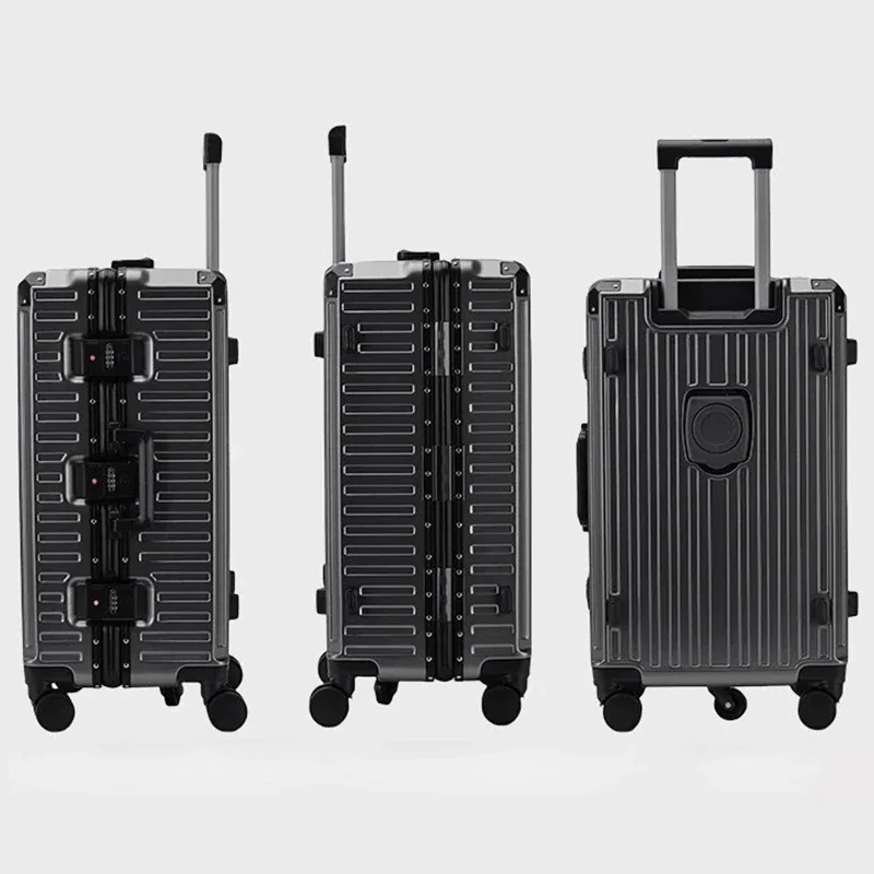 valise de voyage multifonctionnelle pour étudiants et professionnels, avec cadre en aluminium, serrure à combinaison, porte-gobelet et roues silencieuses multidirectionnelles