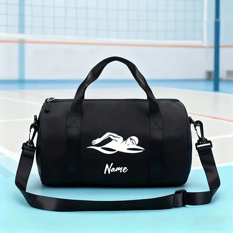 sac à main personnalisé avec nom, nouveau sac à main de voyage tendance et dynamique avec imprimé de natation, sac de rangement pour les passionnés de sport