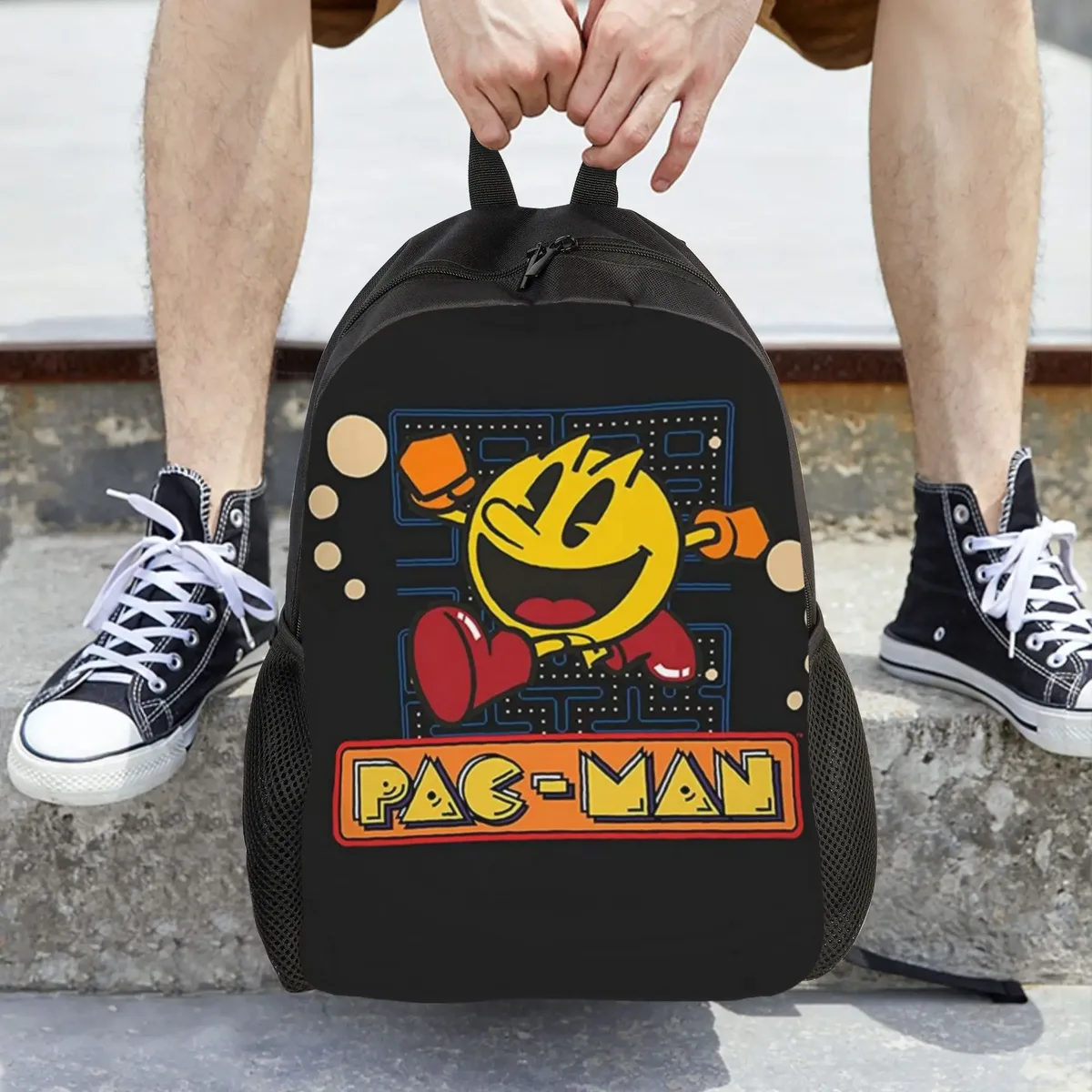 saison de rentrée scolaire sac à dos jaune (3) pac-man sac à dos tendance pour femme