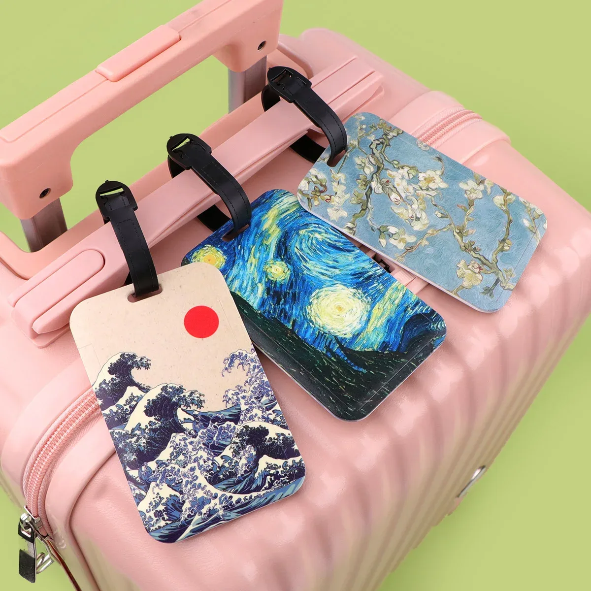 peinture à l'huile étiquettes de bagages valise id adresse porte-nom étiquette de bagage voyage embarquement portable valise accessoires
