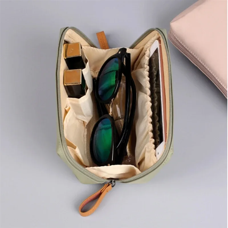 trousse de maquillage grande capacité compartimentée, plusieurs couleurs, pochette de rangement de voyage pour cosmétiques avec compartiment à rouge à lèvres, fermeture éclair, sac à main