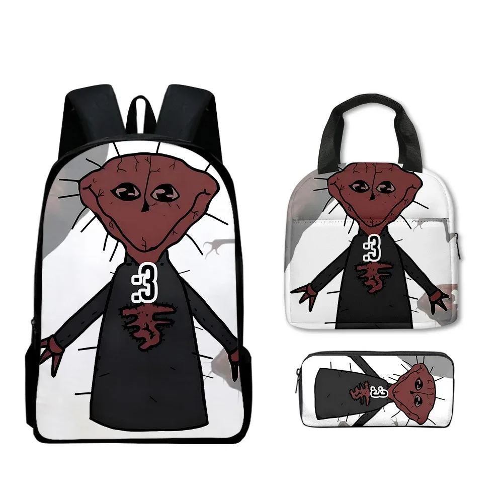 mode jeune nouveauté the boiled one impression 3d 3 pièces/ensemble sacs de voyage sac à dos pour ordinateur portable sac à dos sac à déjeuner portable trousse à crayons