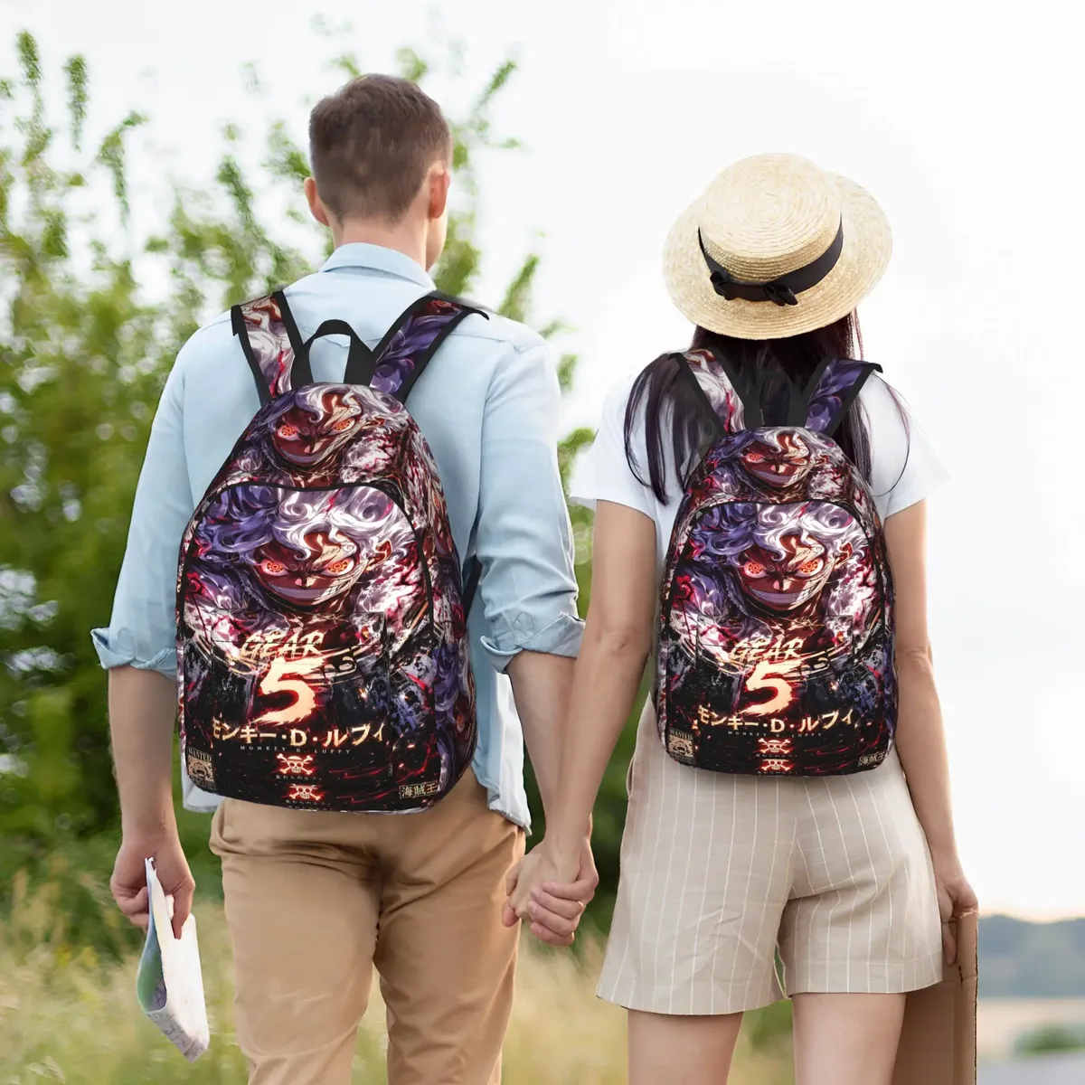 sac à dos one piece anime luffy gear 5, style shonen, classique, avec fermeture éclair, pour voyage