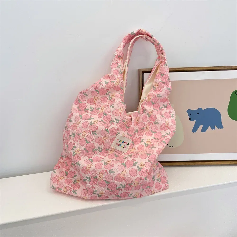 fourre-tout femme sac à provisions eco sac à main réutilisable épicerie shopper sac à main coréen femmes doux dessin animé sac à bandoulière livres pochette
