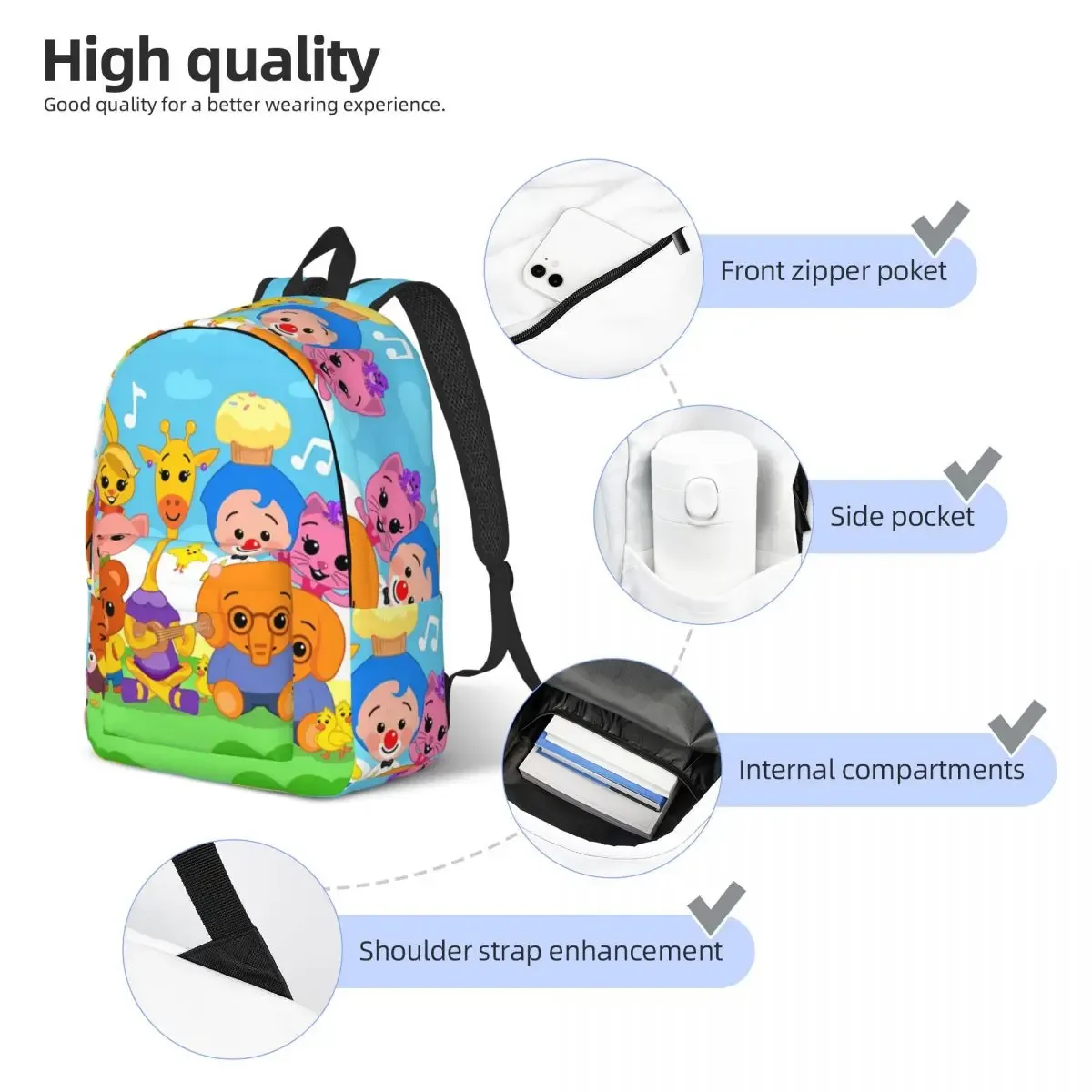 el payaso p-plims sac à dos pour hommes femmes adolescent étudiant affaires sac à dos dessin animé mignon collège sac à bandoulière cadeau
