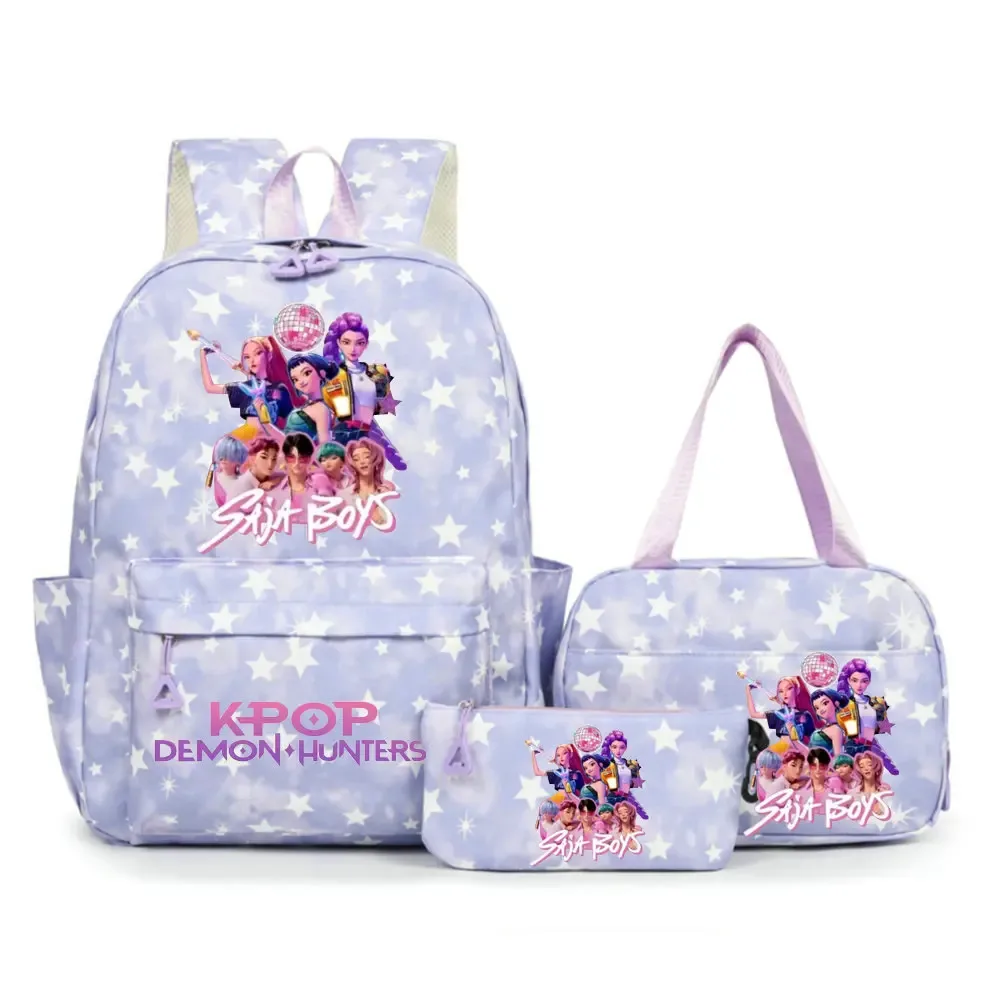 sacs à dos kpop demon hunters pour étudiants, sacs d'école pour adolescents, hommes et femmes, sac fourre-tout, pochette, sacs à dos en nylon pour voyage
