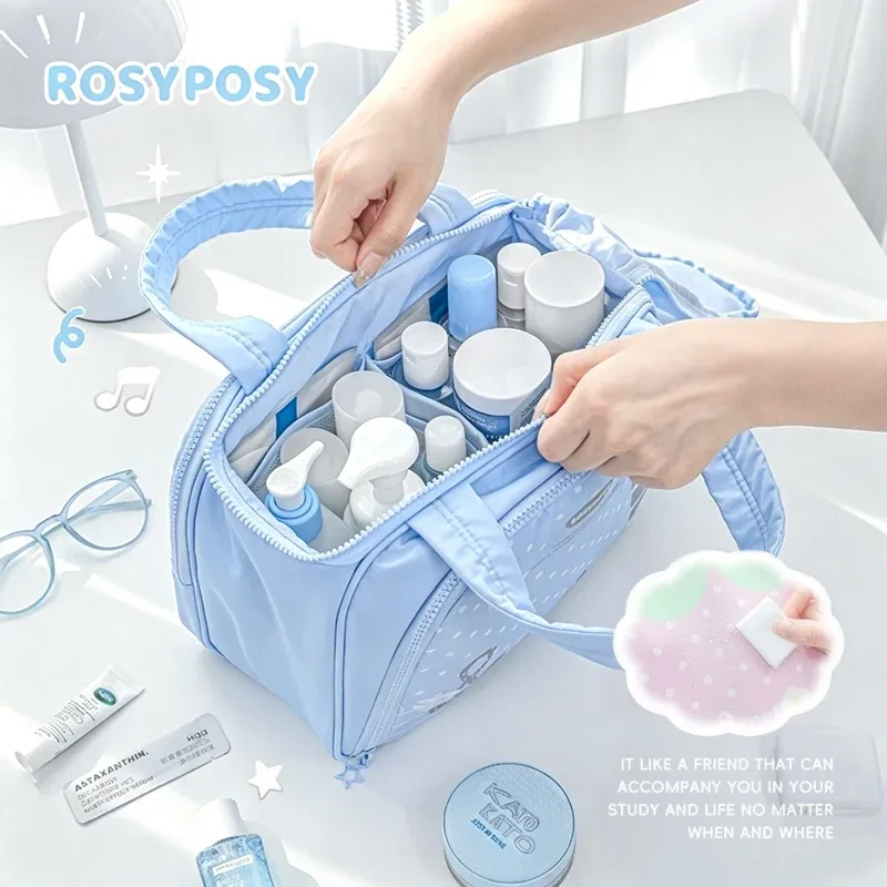 grande trousse de maquillage pour femme, organiseur portable de voyage, étui de rangement pour cosmétiques, pochette de rangement imperméable, sac de toilette.
