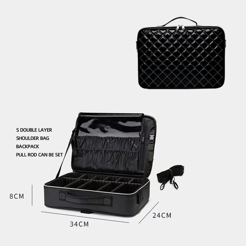 trousse de maquillage en cuir pu de grande capacité, trousse à cosmétiques professionnelle, trousse de maquillage étanche, trousse de beauté, essentiel de la présidence, nouveau