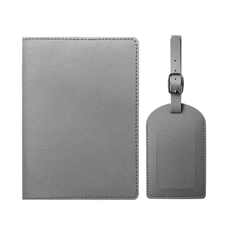 porte-passeport en cuir pu épais multicolore, couverture de passeport avec carte en papier, ensemble d'étiquettes de bagage