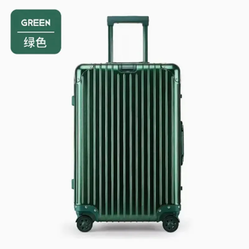 valise en alliage d'aluminium et de magnésium 100%, serrure tsa, boîtier de chariot à bagages embarqué en métal, valise de voyage classique brillante et givrée