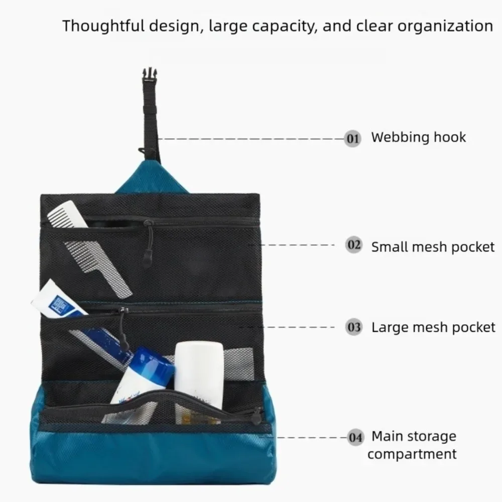 Trousse de Toilette Pliable Grande Capacité Portable, Sac de Lavage Imperméable pour Voyage d'Affaires, Pochette de Voyage