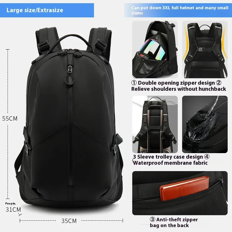 sac à dos de moto étanche pour casque, pour hommes et femmes, grande capacité, cyclisme, voyage, ordinateur portable, sac de rangement réfléchissant