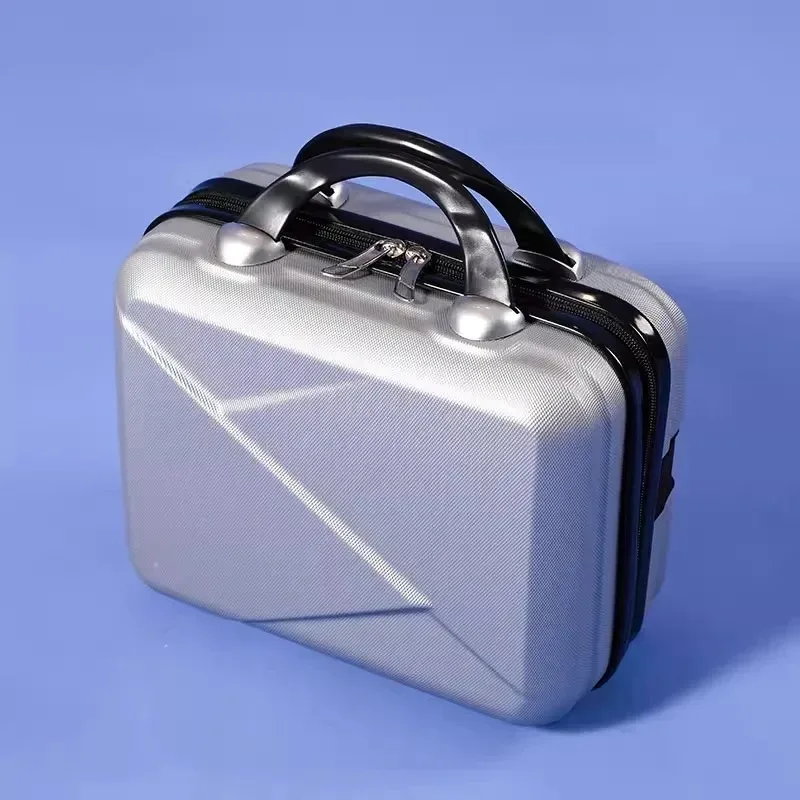 sac de maquillage de voyage pour femmes de 14 pouces, mini valise compacte en plastique abs, design uni, idéal pour un usage personnel