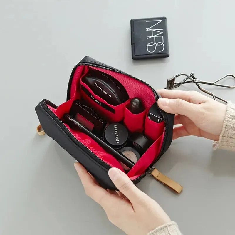 nouvelle trousse de maquillage de luxe 2026 pour femme, couleur unie, style coréen, pochette de toilette imperméable, organisateur de maquillage