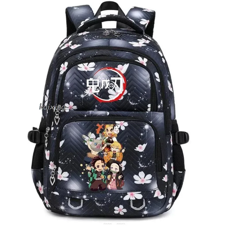 sac à dos décontracté imprimé demon slayer nezuko kamado, tendance, pour étudiants (collège, lycée), garçons, filles, sac de voyage pour ordinateur portable, pour femmes, idéal pour l'extérieur