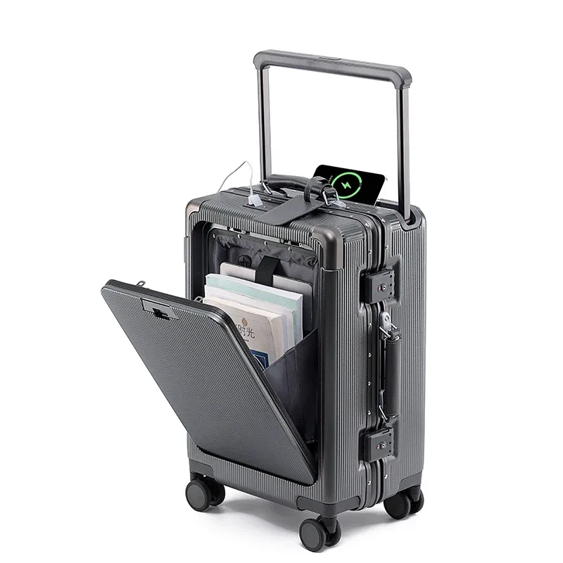 sushimu – bagage à roulettes large, ouverture frontale, multifonctionnel pour femmes, petite boîte d'embarquement légère de 20 pouces, valise pour hommes de 24 pouces