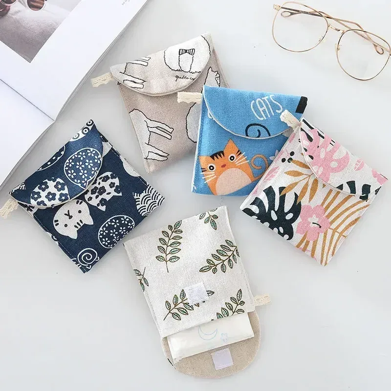 organisateur de cosmétiques pour femmes, sac de rangement pour serviettes hygiéniques, pochette de rangement pour maquillage, porte-monnaie et cartes, petite trousse de toilette pour filles et femmes