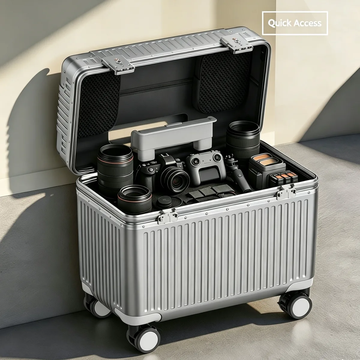 valise à ouverture par le haut 18 pouces, bagage cabine de voyage à roulettes, coque rigide en pc avec cadre en alliage d'aluminium et serrure tsa