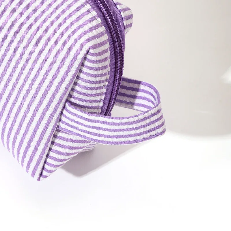 ensemble de 2 pièces de sacs à cosmétiques pour femmes, trousse de toilette à rayures de grande capacité pour dames, trousse de maquillage, sac à main de rangement de voyage, pochette