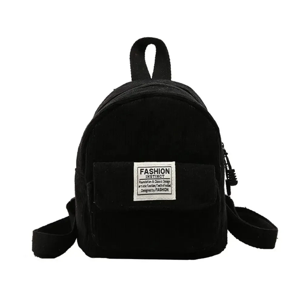 sac à dos en velours côtelé pour téléphone portable pour femme, sac à main de style coréen, mini sacs initiés, sac à dos solide, sacs d'école pour document