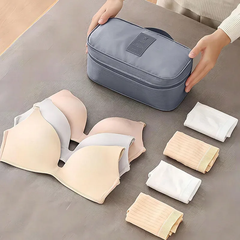 sac de rangement de voyage étanche multi-compartiments pour sous-vêtements, étui portable pour soutien-gorge et chaussettes, pochette de lingerie multi-imprimés pour femmes