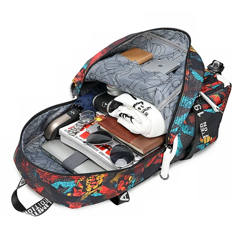 sac à dos imprimé oxford pour hommes, sac à dos avec port usb, sacs d'école pour adolescentes, ordinateur portable de voyage pour femmes