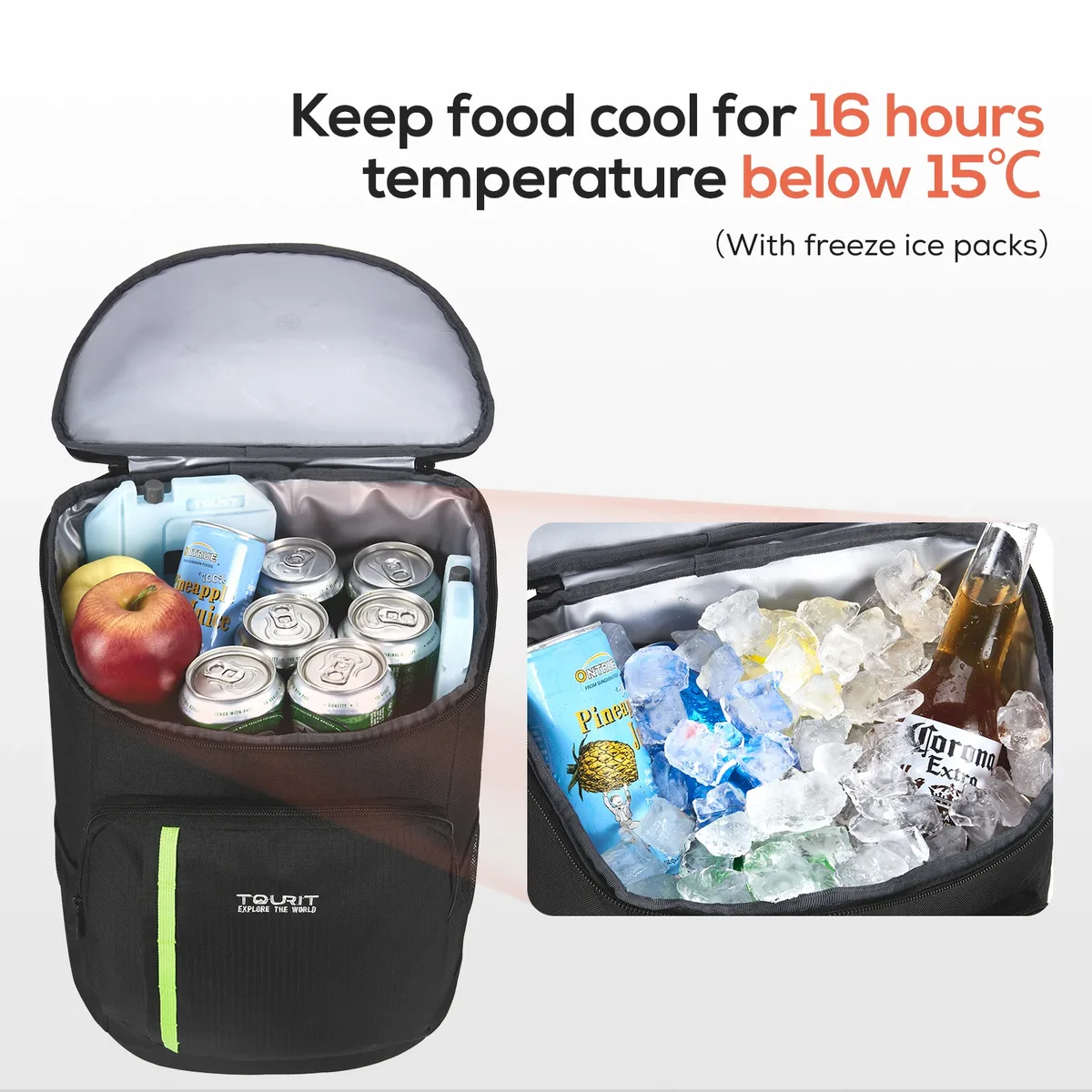 tourit 30 litres sac à dos thermique pour bière léger imperméable grand frais gardant sac isolé sac à dos isotherme sac de plage