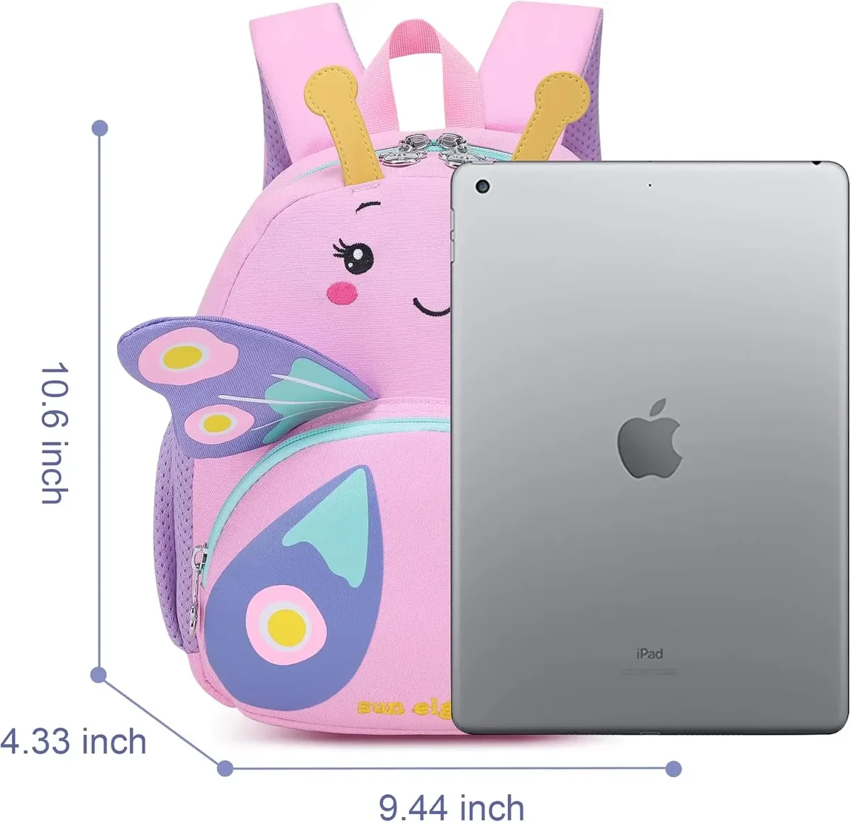 sac à dos papillon pour tout-petits, mini sac de voyage avec dessin animé d'animaux mignons pour filles de 1 à 3 ans, sac à dos préscolaire