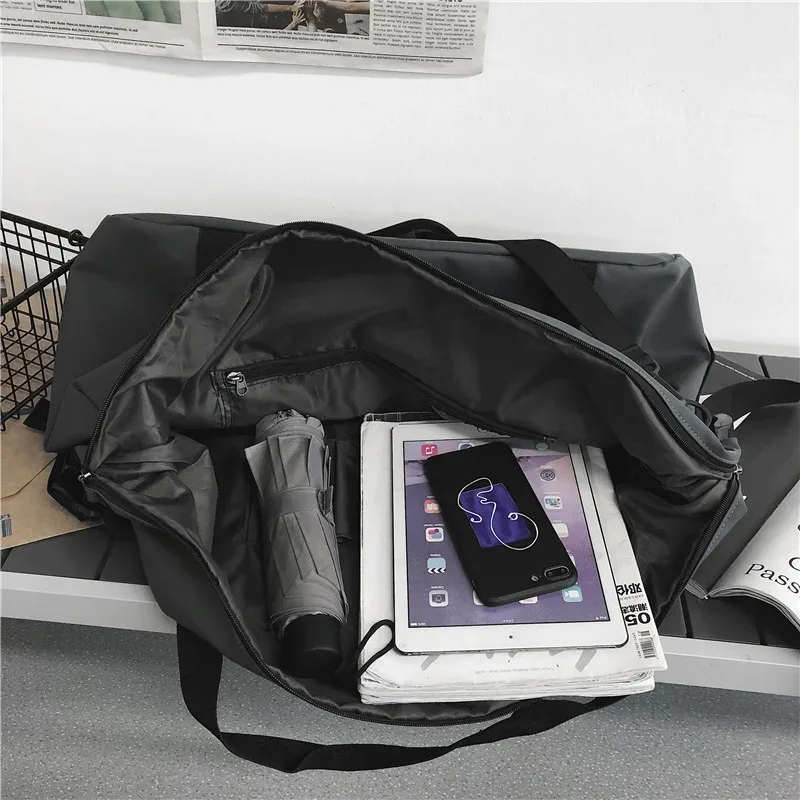 sac de voyage personnalisé avec logo imprimé pour couples, sac à bandoulière de grande capacité, sac à bagages, sac de sport et de fitness