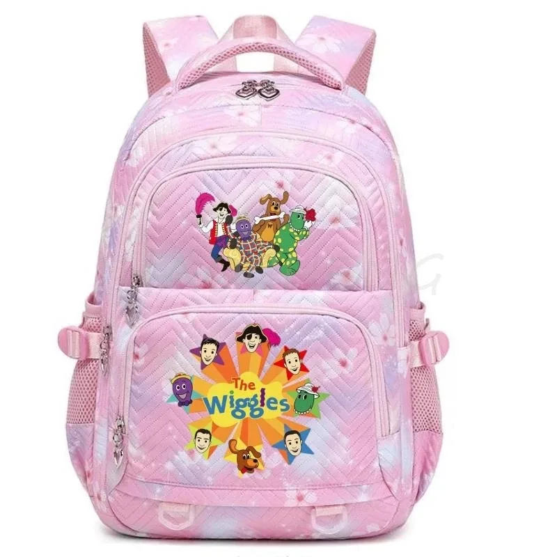 sacs d'école imprimés en 3d the wiggles, sac à dos d'école pour filles et adolescentes, sac à dos de voyage pour étudiants, sac à dos décontracté à la mode pour ordinateur portable