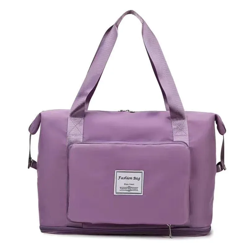 sac de voyage pliable portable pour femme, grande capacité, stockage d'alter, voyage à courte distance, polochon de natation, sac de fitness