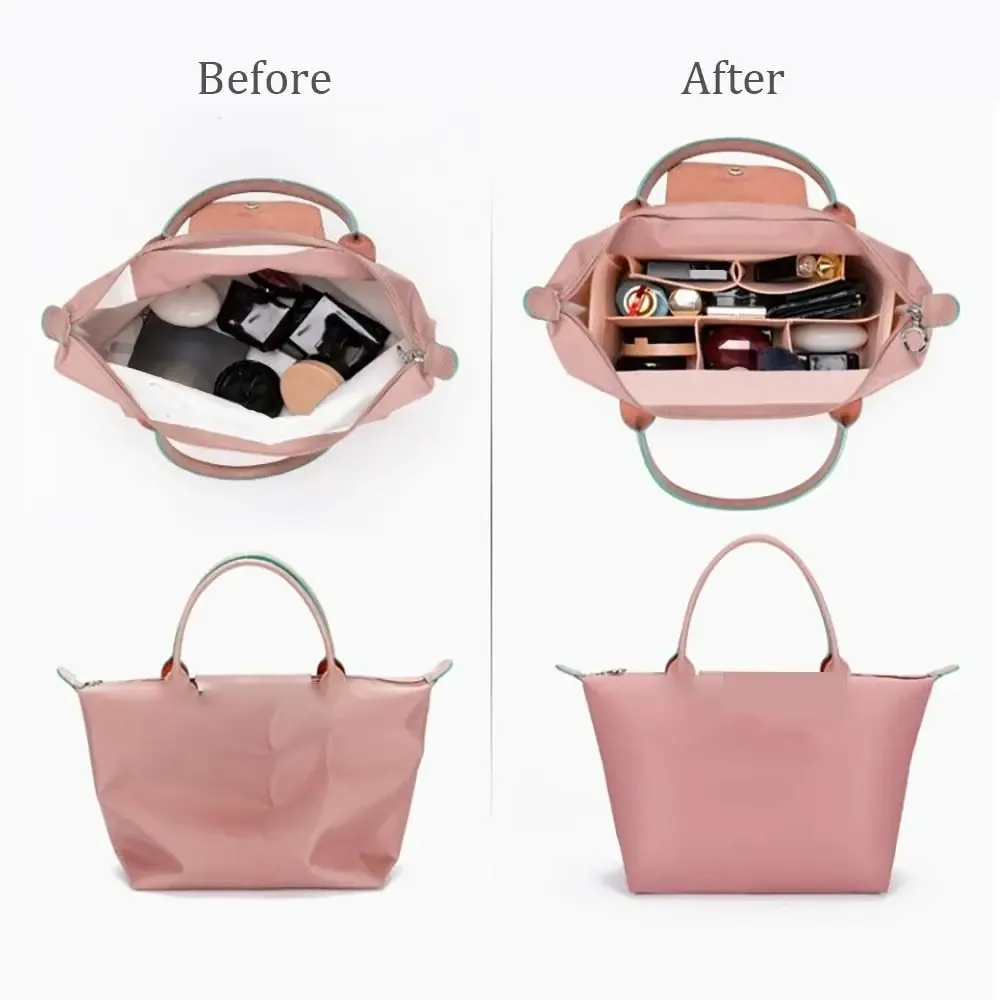 sac fourre-tout interne pour longchamp, sac à main en feutre, doublure d'insertion, organisateur de sac à main, poudres