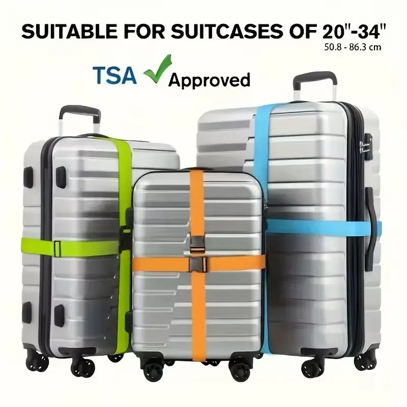 ensemble de 4 sangles de bagages + étiquettes de bagages, sangles d'emballage en nylon extra-longues de 2 m résistantes à l'usure, sangles de bagages anti-ouverture, étiquettes d'identification pour compagnies aériennes, accessoires de voyage pour les déplacements professionnels, adaptés aux voyageurs / étudiants / professionnels en déplacement, accessoires anti-ouverture pour bagages à main.