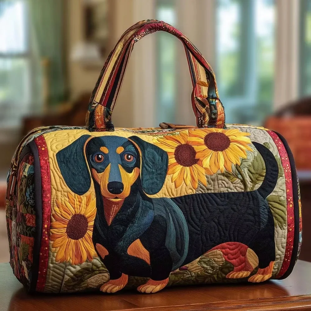 sac de voyage matelassé 3d tendance, motif bus, grande capacité, sac à main rétro bohème, sac de sport robuste pour les sorties quotidiennes