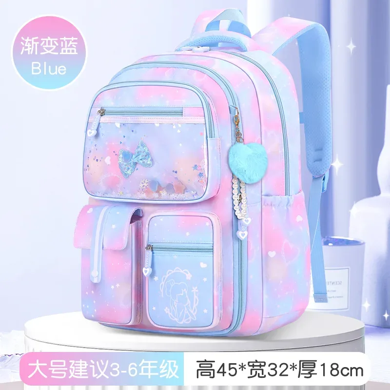 sac à dos pour enfants d'école primaire avec plusieurs poches, réduction de la charge, avec pendentif