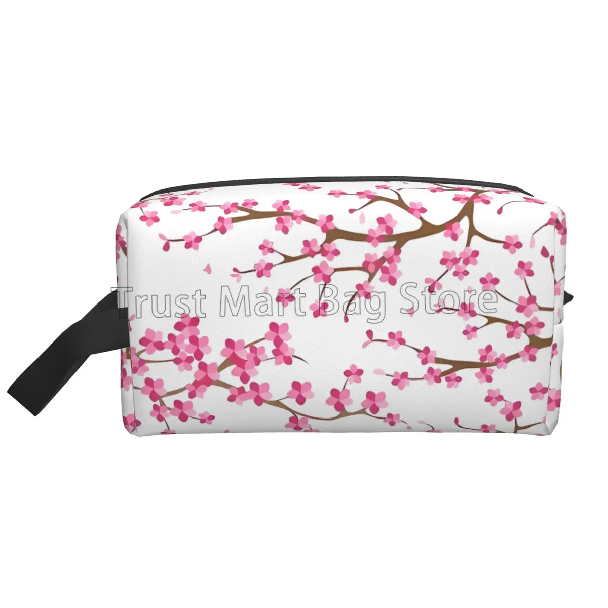 sacs à cosmétiques japonais sakura imprimés fleurs de cerisier pour femmes, pochette de toilette de voyage à fermeture éclair, grand sac de maquillage résistant à l'eau, cadeau