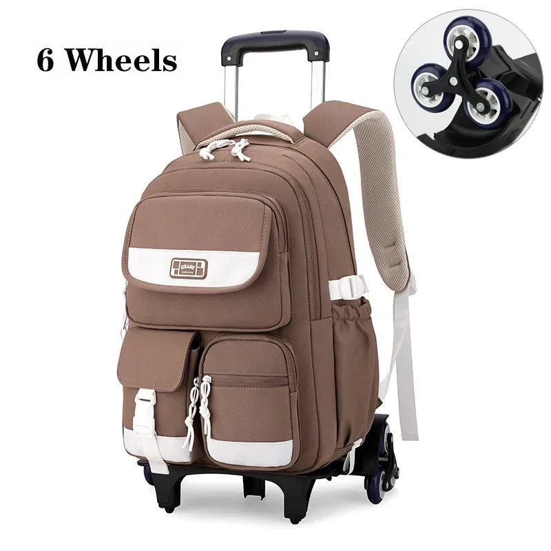 sac à dos d'école à roulettes pour adolescentes, cartable à roulettes, sacs de voyage pour étudiants et enfants, notification