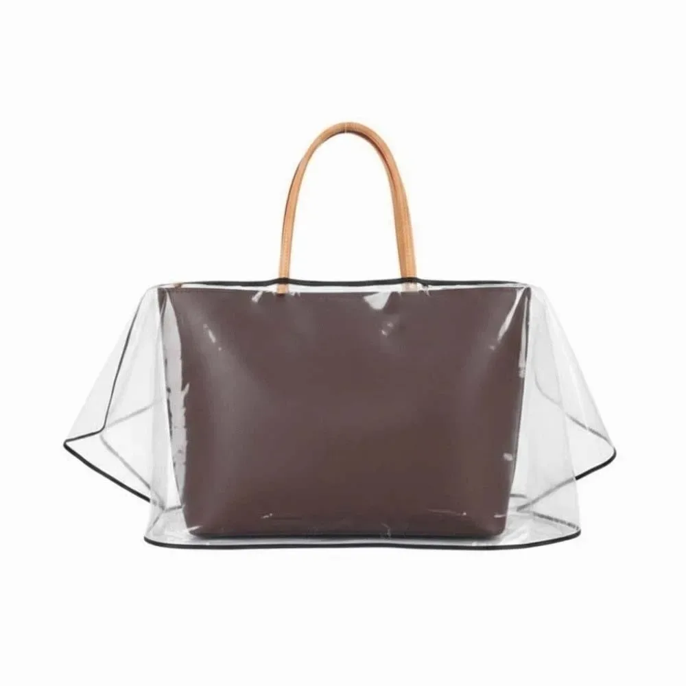 housse de sac universelle transparente givrée mate, imperméable, épaisse et pliable, pour la protection quotidienne des sacs à main et des sacs fourre-tout lors de la marche.