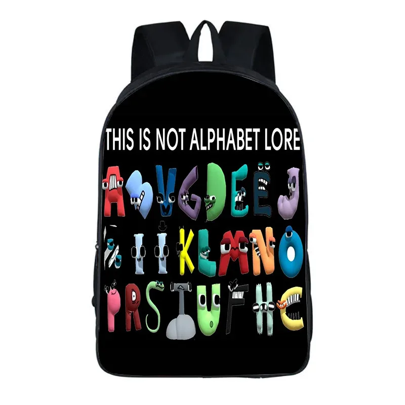 sac à dos alphabet lore avec périphériques de jeu, imprimé légende de lettres, sac à dos pour école primaire et secondaire