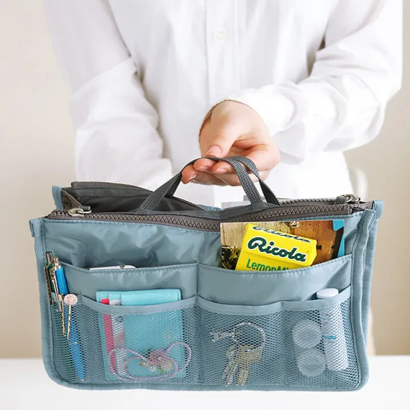 Trousse de maquillage portable en toile pour hommes et femmes, sacs de voyage, trousse de maquillage, trousse de maquillage, trousse de toilette multifonctionnelle décontractée, sac à main de rangement
