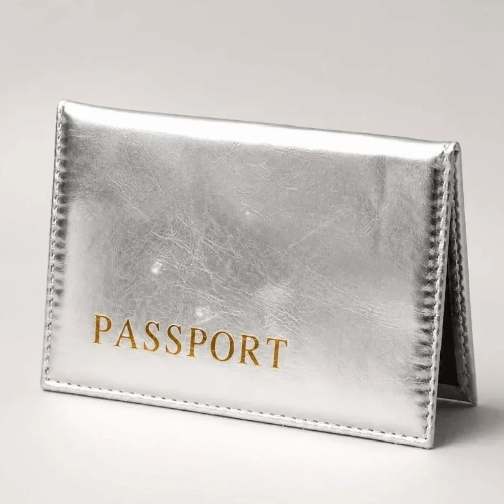 porte-passeport en cuir pu tendance, brillant, imperméable, multifonctionnel, portable, pour les voyages