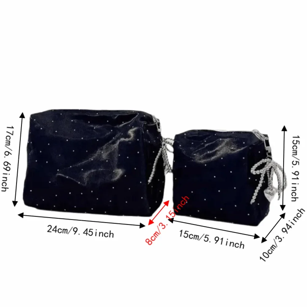 sac cosmétique de luxe multifonctionnel à sequins, trousse de maquillage portable à fermeture éclair, grand sac à main à strass de grande capacité, sac de voyage