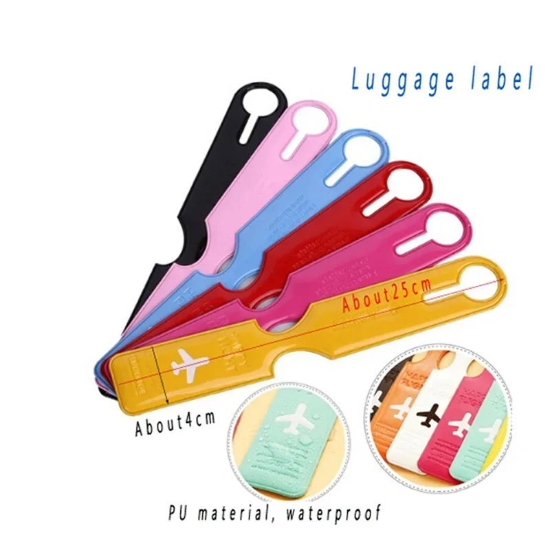 étiquette de bagage portable de couleur unie, porte-valise créatif, étiquettes d'embarquement, accessoires de 