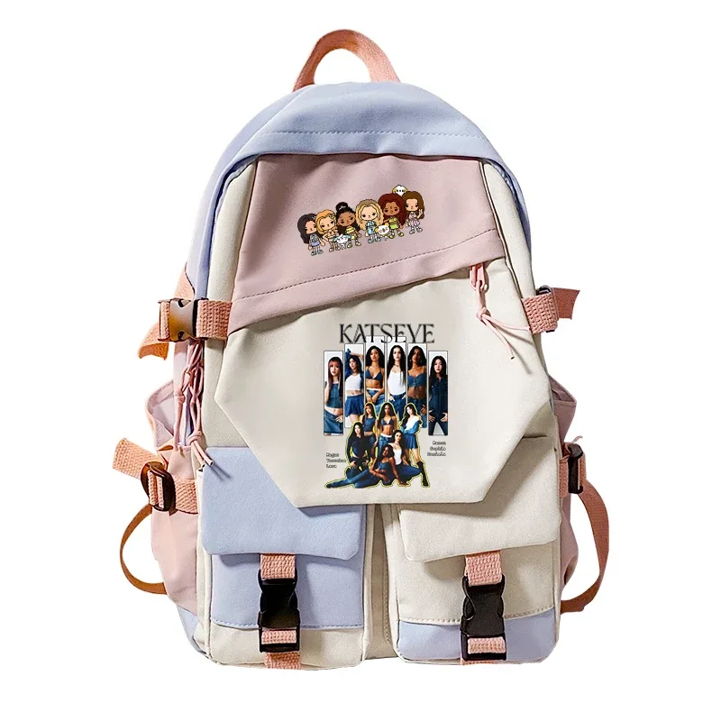 katseye – sac à dos imprimé pour étudiants, sac d'école de grande capacité pour garçons et filles, sac à livres pour femmes, sacs pour ordinateur portable, sac à dos cadeau